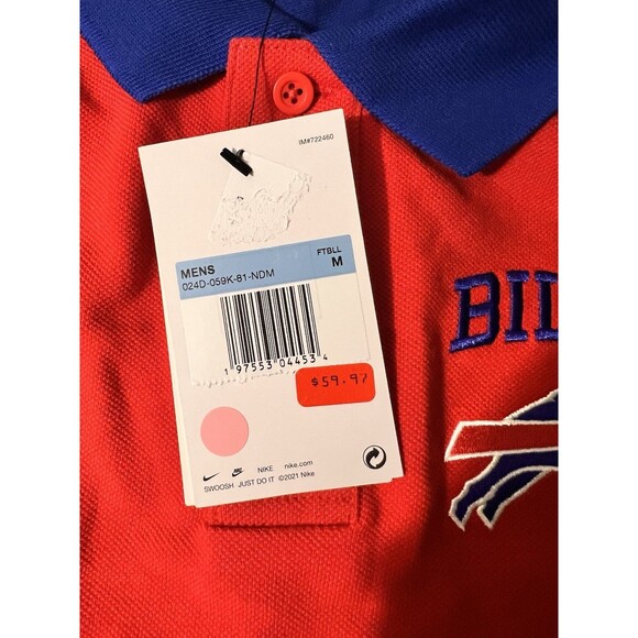 NIKE NFL BUFFALO BILLS 2024 Blitz MEN'S POLO SHIRT SIZE Med NWT - Picture 9 of 10